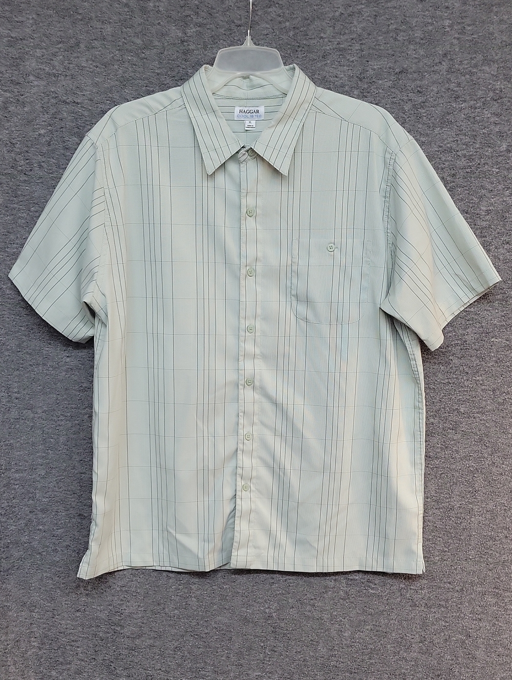 Haggar Cool 18 Tec Short Sleeve Shirt Mens Size XL